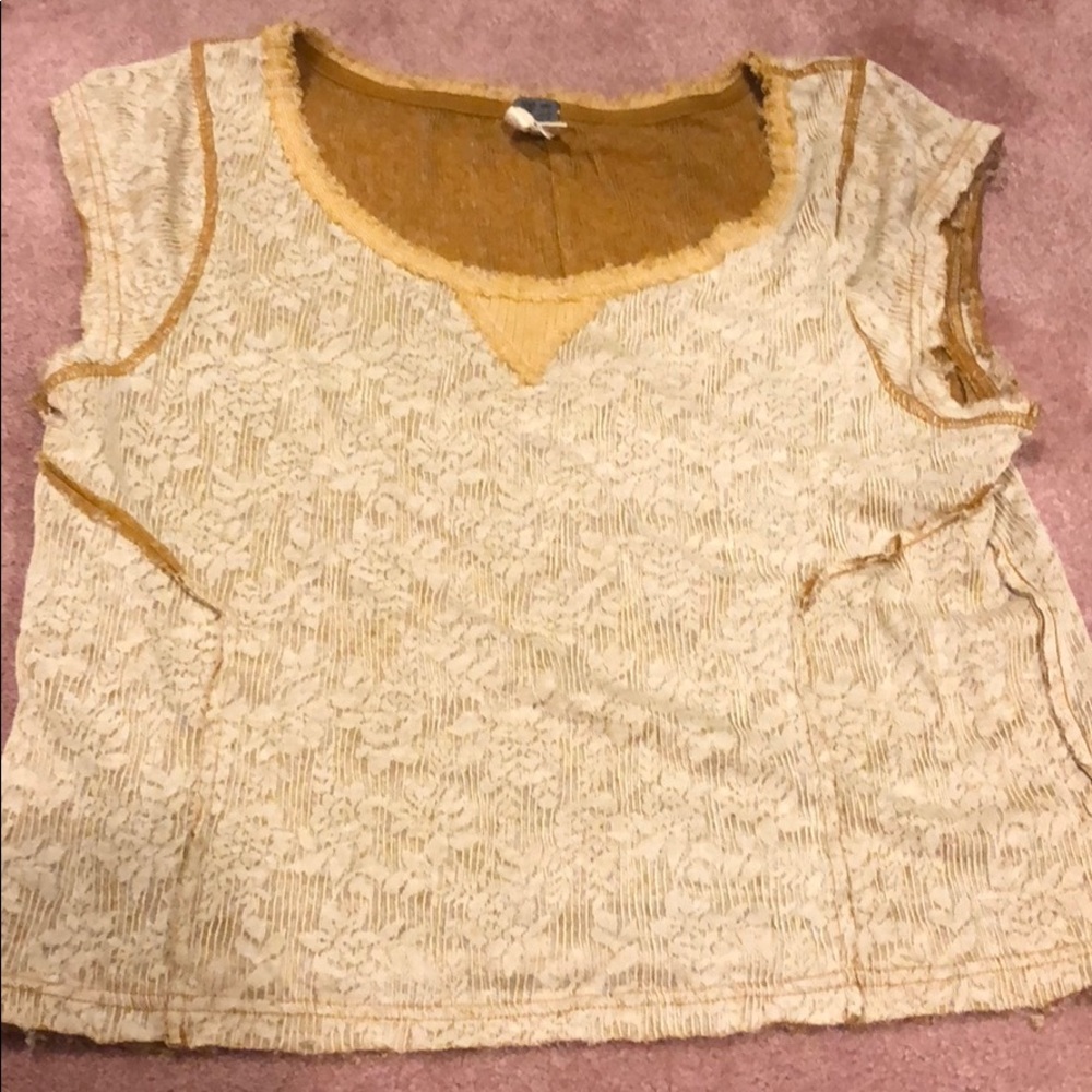 We the free Anthropologie lace T-shirt